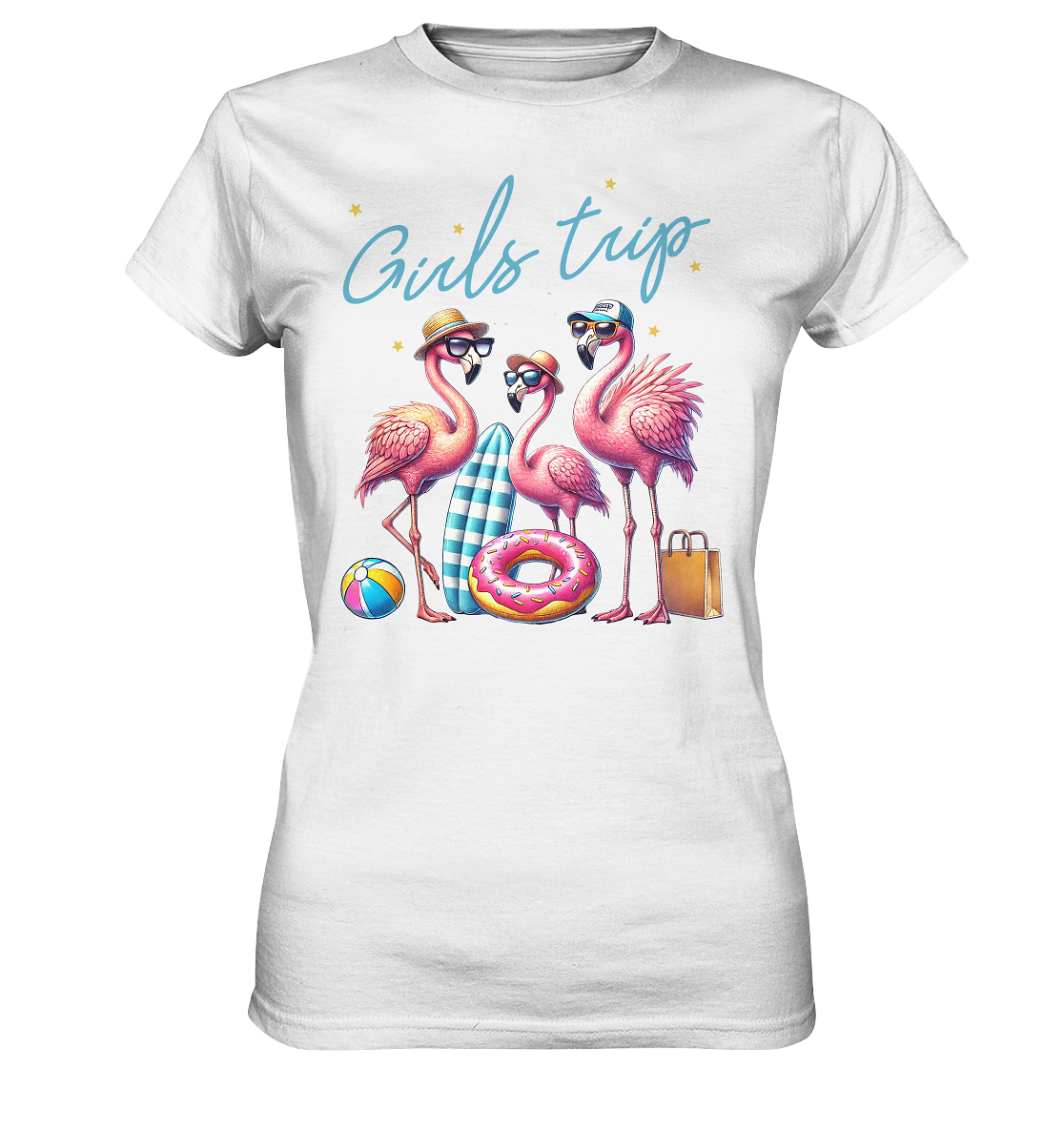 Retro Summer Girls Trip mit Flamingos - Ladies Premium Shirt