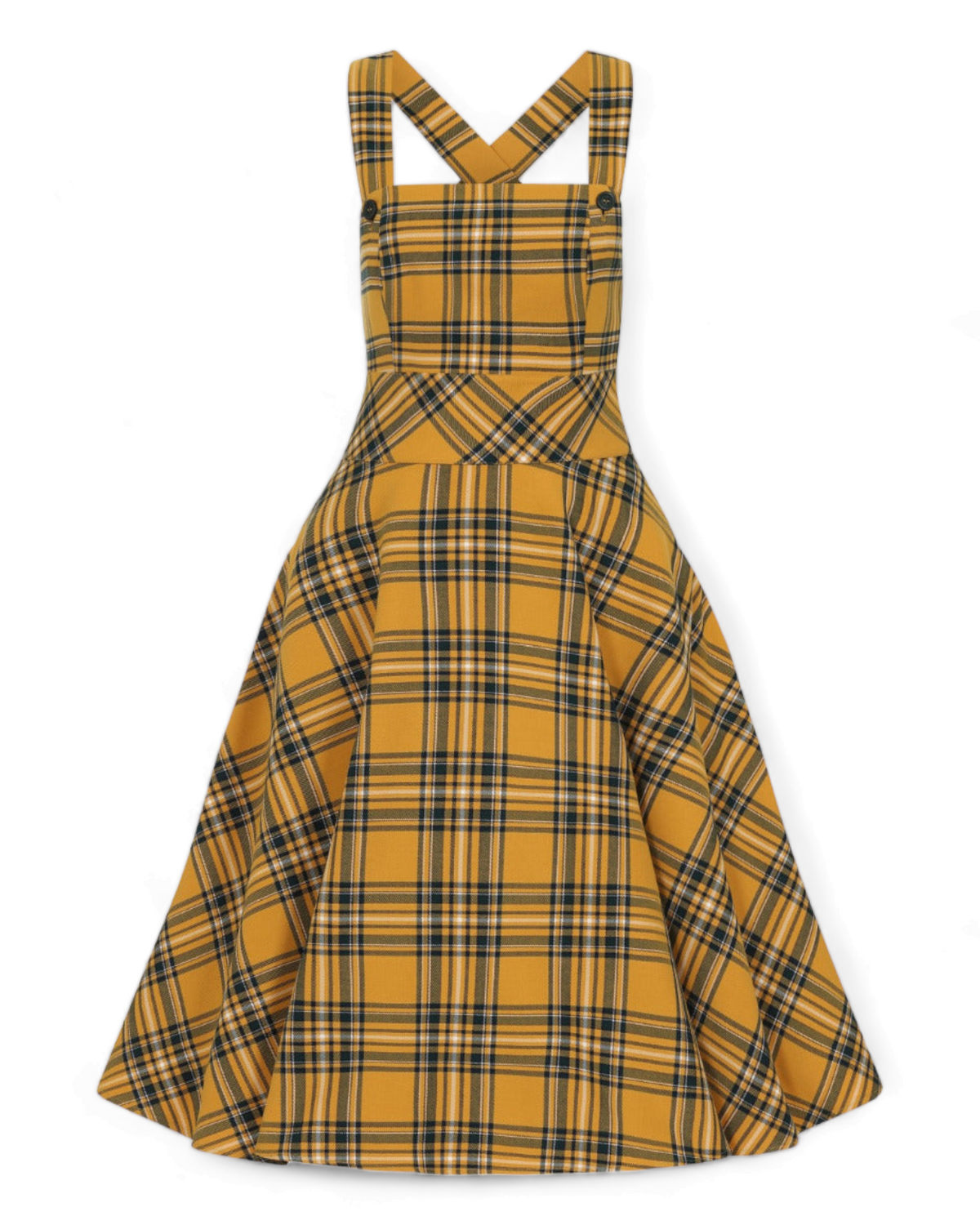 Wither Latzkleid Tartan mustard