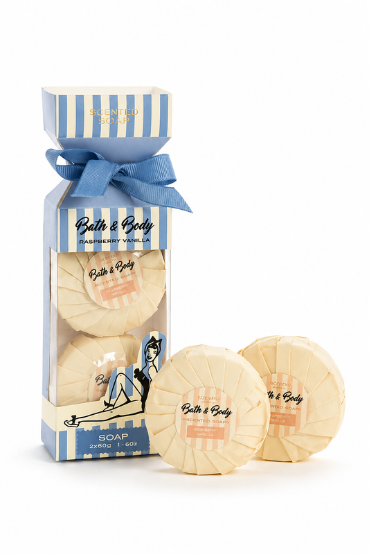 Beach Belle Retro Seifen-Set Himbeere & Vanille