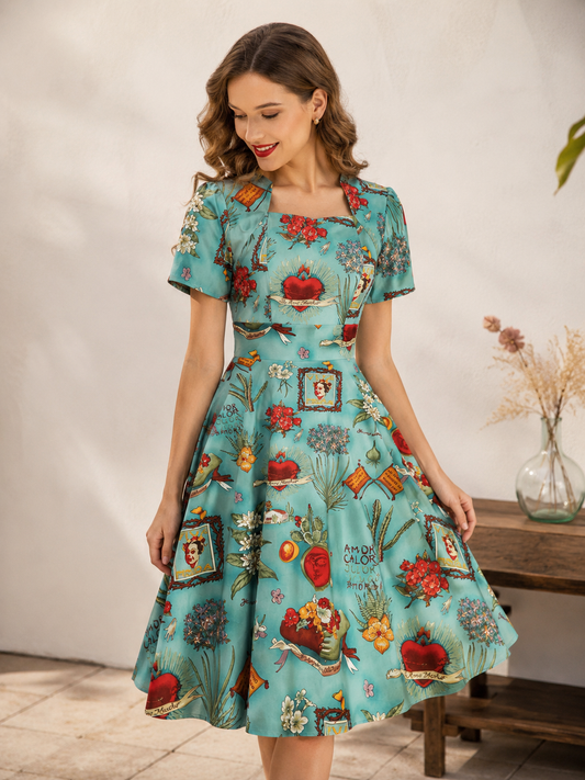 Rockabilly Retro Dress - Frida inspiriertes Kleid