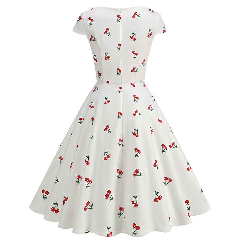 Sweet Cherry Dress - weißes Kleid mit Kirschen