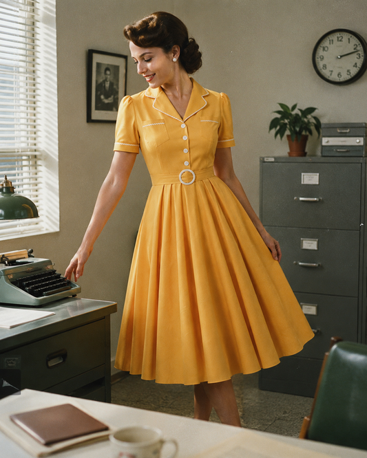Elegant Office Dress - 50s Retro Kleid aus sommerlichem Material