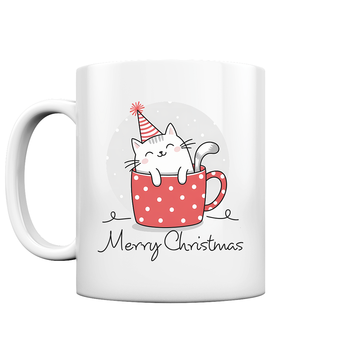 Merry Christmas. Katze in der Tasse. - Tasse glossy