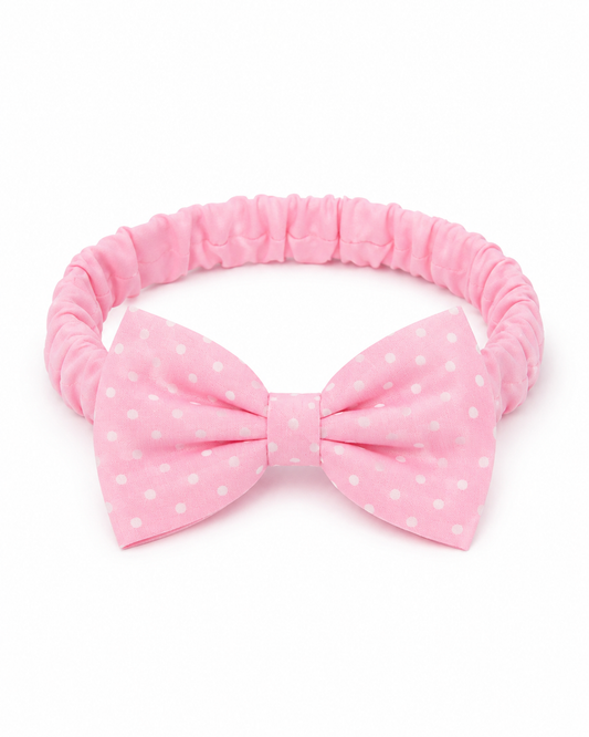 Polka Dot Haarband mit Schleife in rosa
