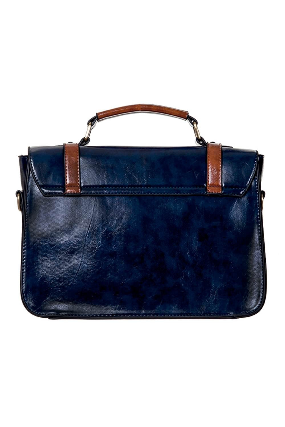 Buckle with Bow Retro Handtasche dunkelblau