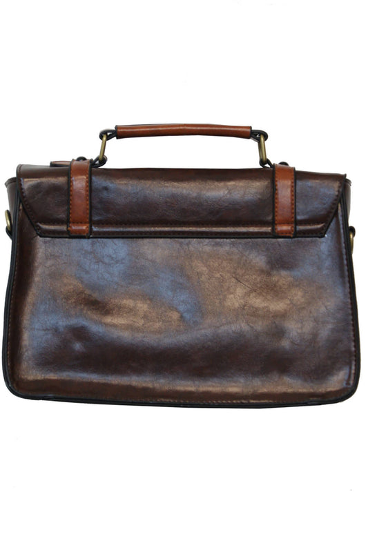 Buckle with Bow Retro Handtasche dark coffee