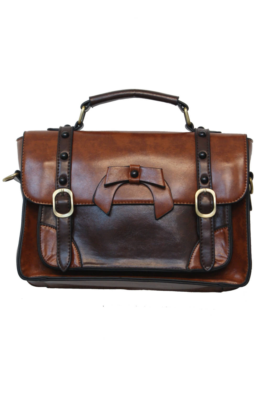 Buckle with Bow Retro Handtasche light coffee