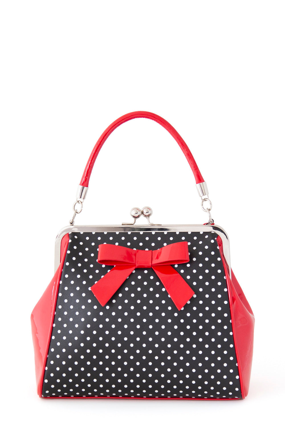 Polka Star Handtasche schwarz-rot