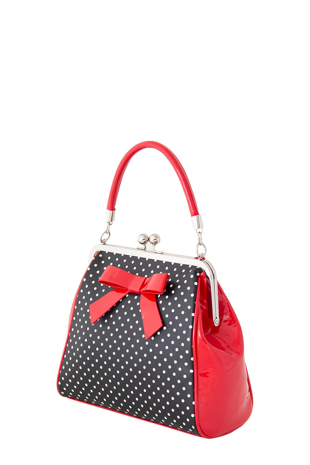 Polka Star Handtasche schwarz-rot