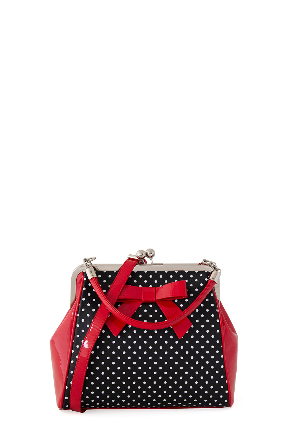 Polka Star Handtasche schwarz-rot