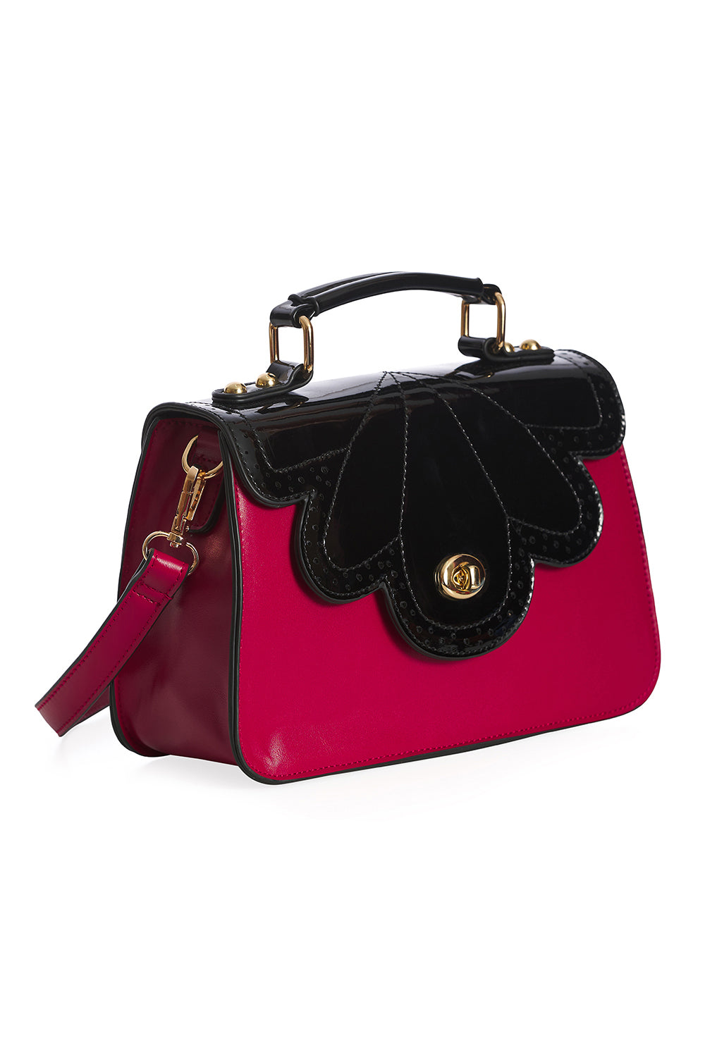 Scalloped Handtasche rot