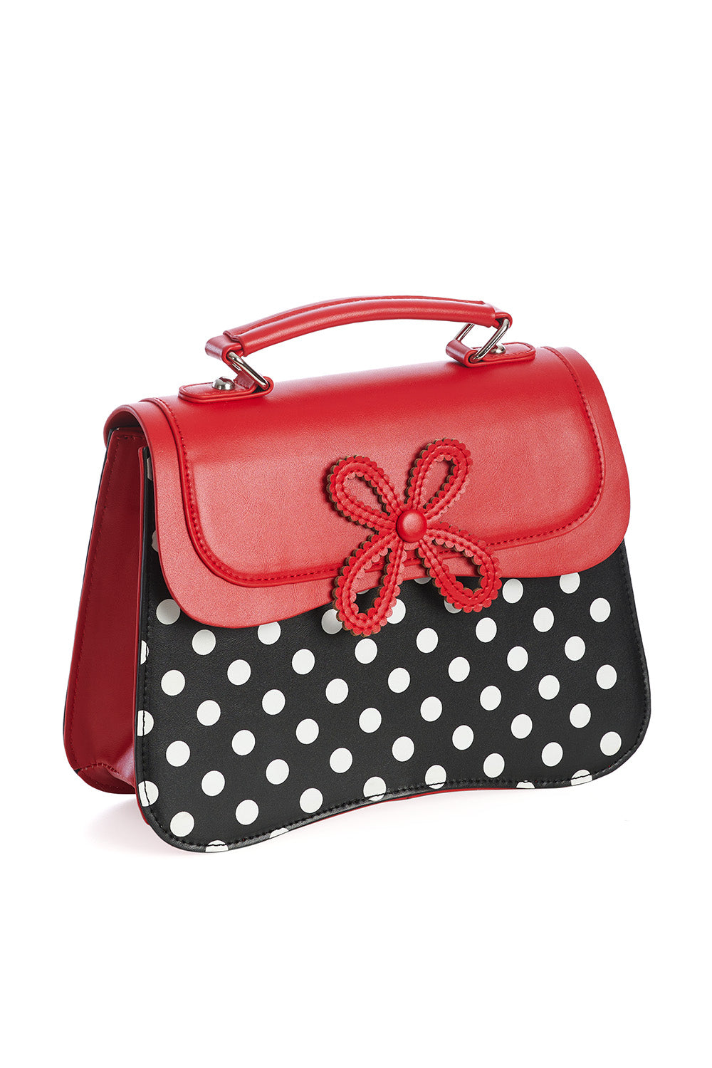 Noelle Polka Handtasche schwarz-rot