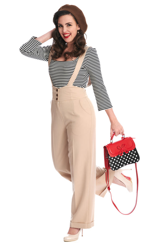 Noelle Polka Handtasche schwarz-rot