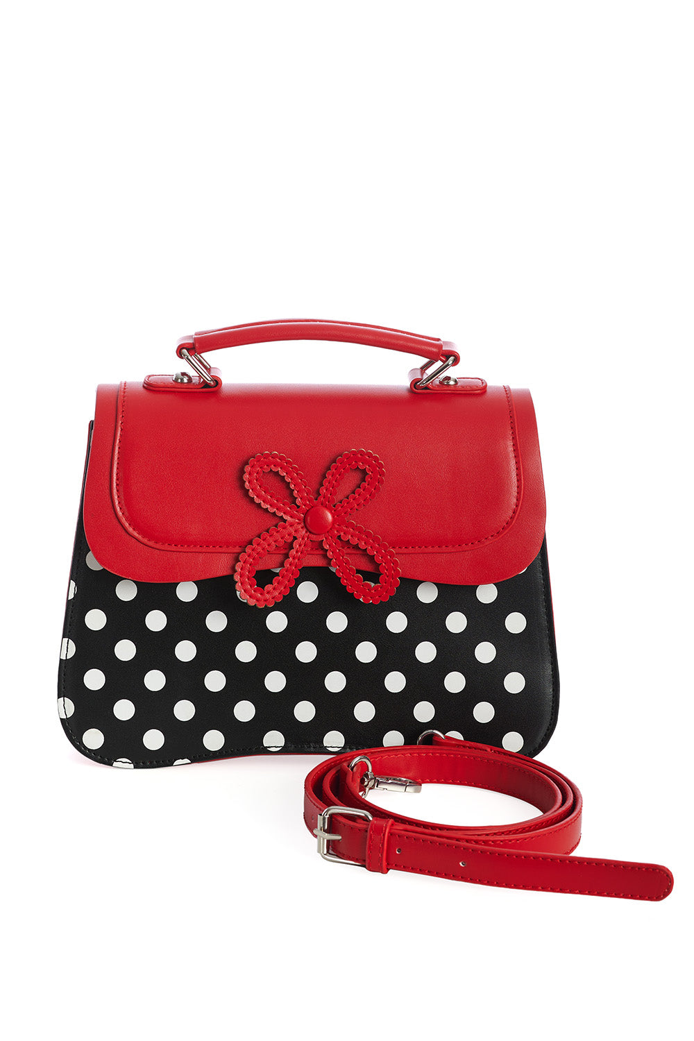 Noelle Polka Handtasche schwarz-rot