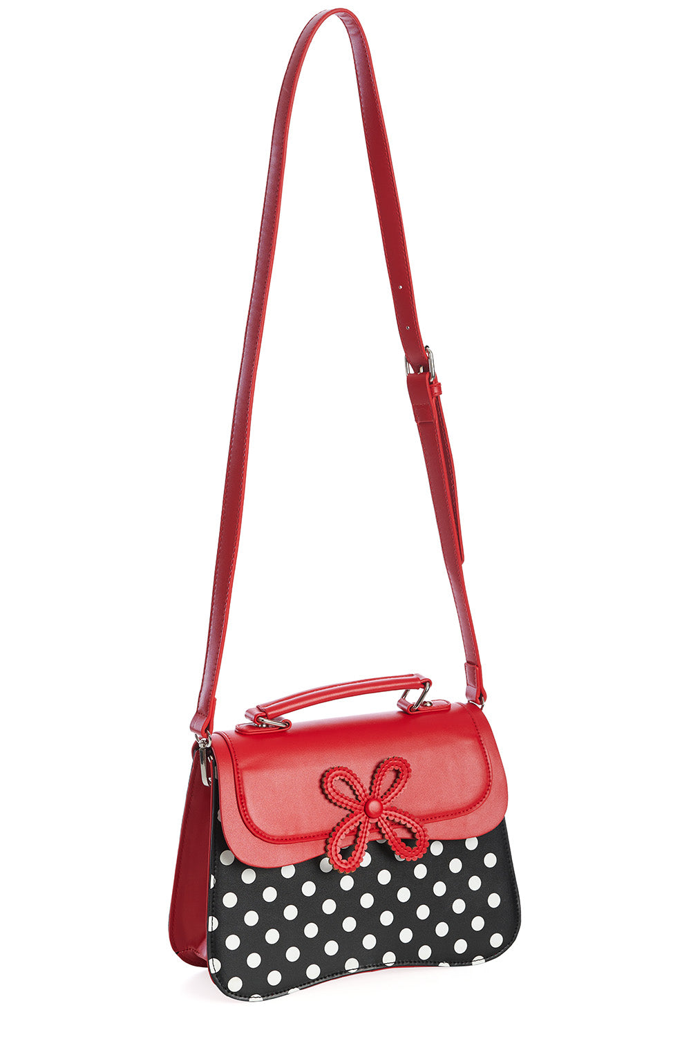 Noelle Polka Handtasche schwarz-rot