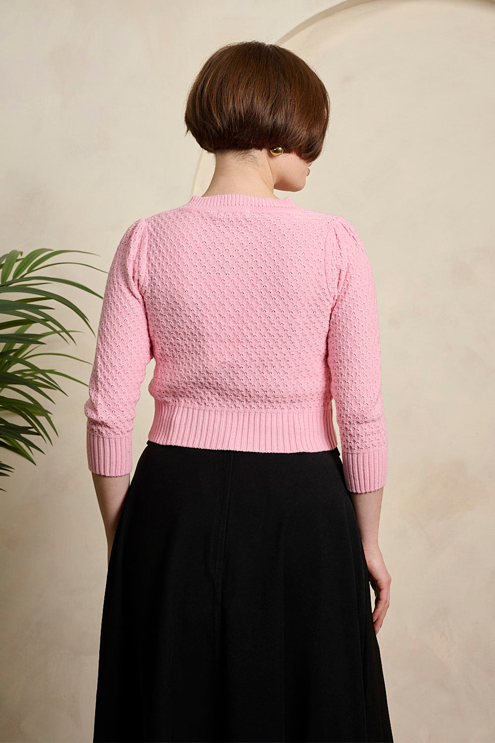 Pink Fara Cardigan - Retro-Style Strickjacke