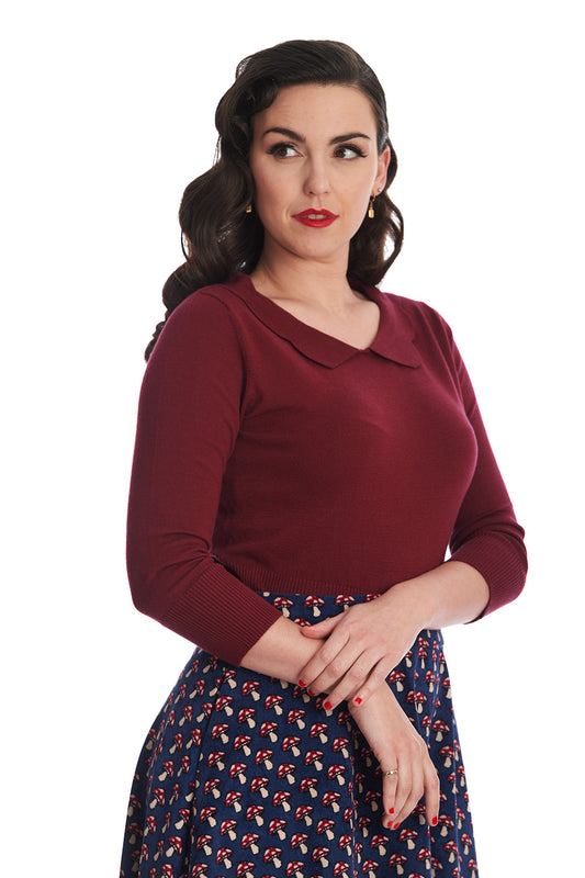 Sweet Scallop Jumper burgundy