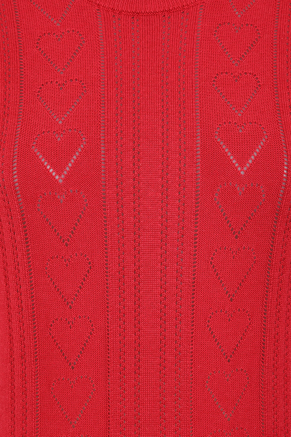 Red Ruby Hearts Jumper - leichter Retro Pulli in rot