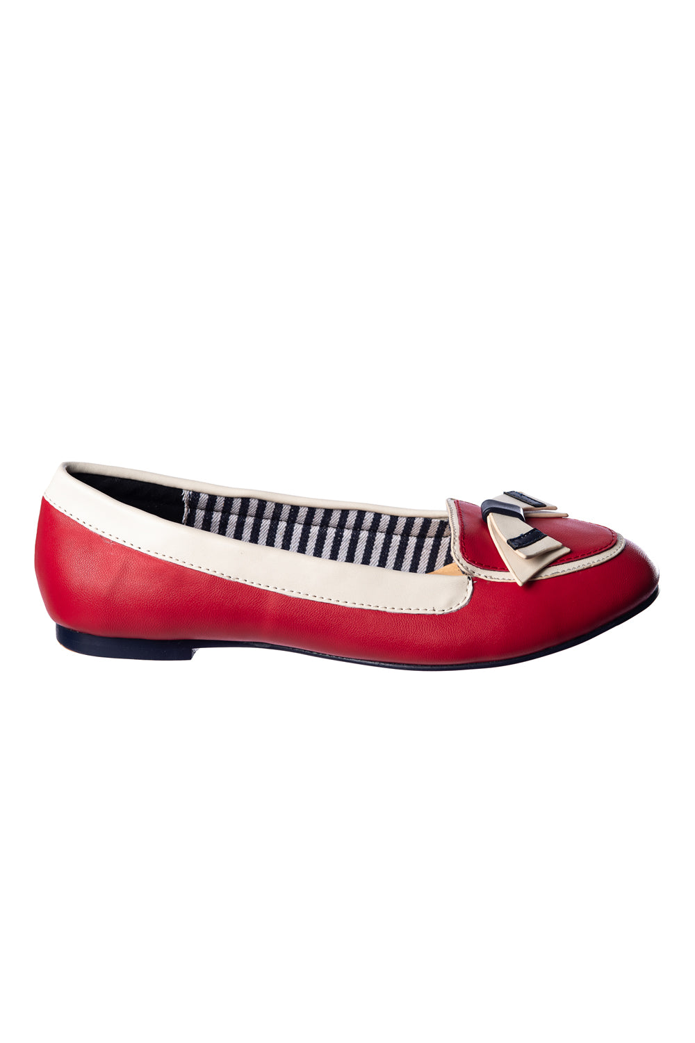 St Tropez Ballerinas in navy rot und ivory