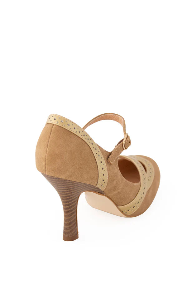 Angel Dust 40s Pumps in beige und schwarz