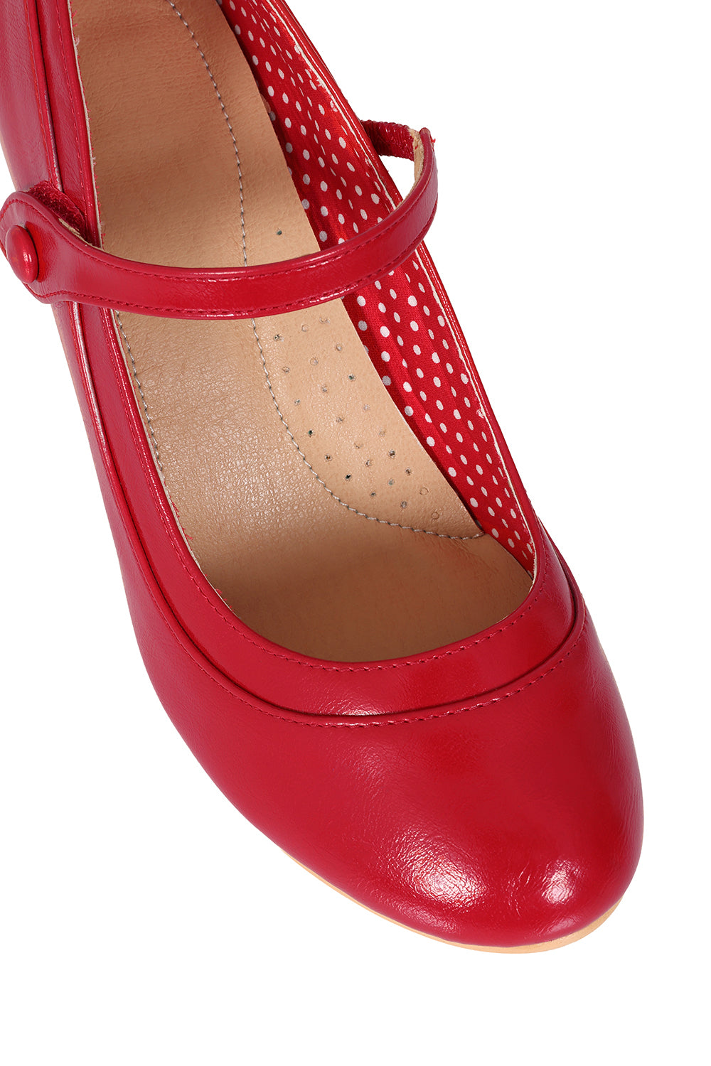Red Piccadilly Mary Janes - rote Retro Pumps