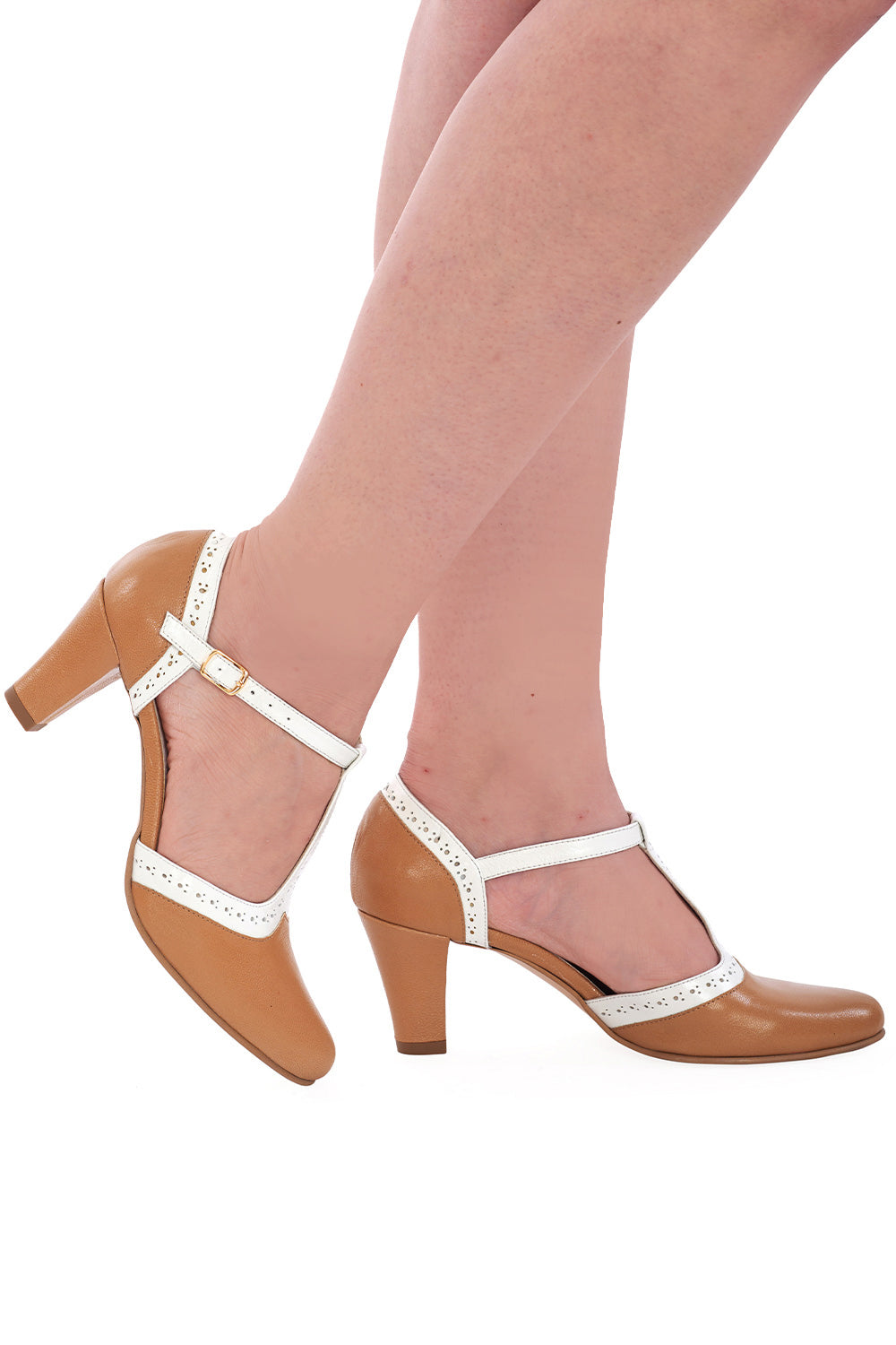 Galore Real Leather Mary Janes tan