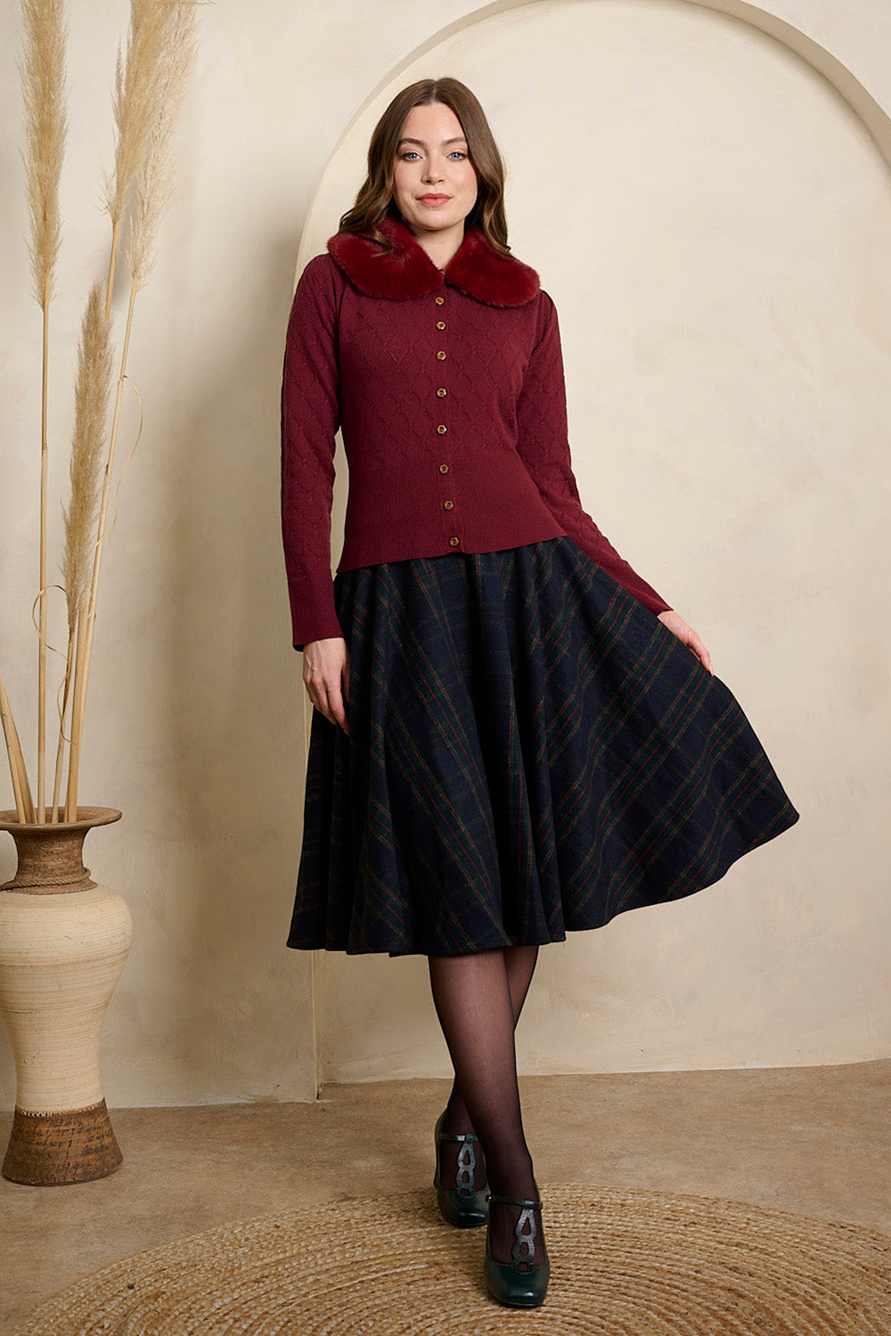 Wool Mix School Skirt - Winterrock Wolle navy