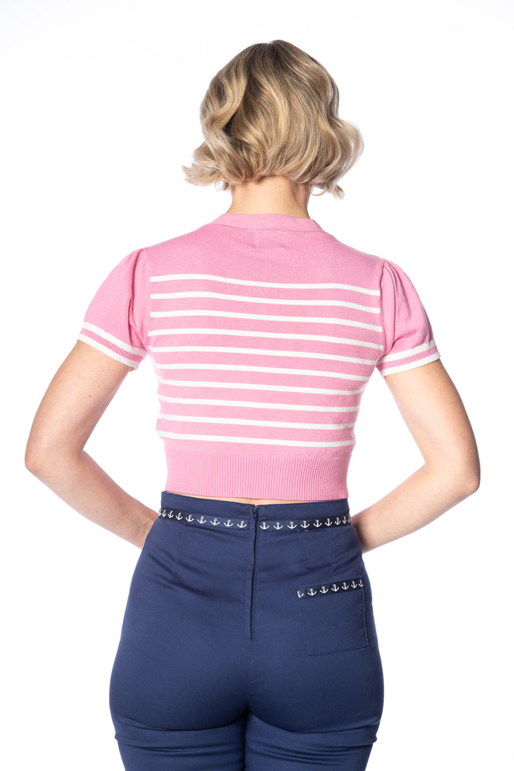 Sailor Stripe Tie Top pink