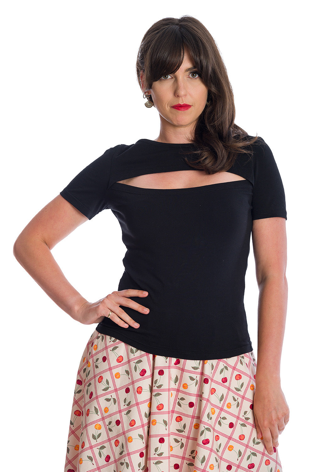 Rose Jersey Top schwarz