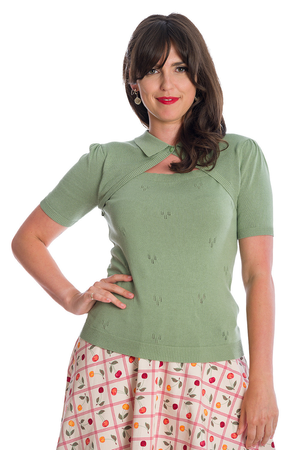 Beth Vintage Stricktop grün