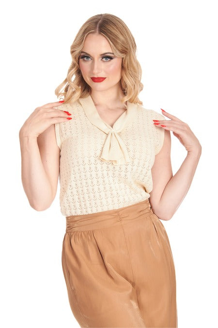 Anchor Ahio Top - Feinstrickoberteil in creme