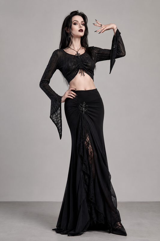 Witching Goth Top - Oberteil mit Hexen-Ärmel