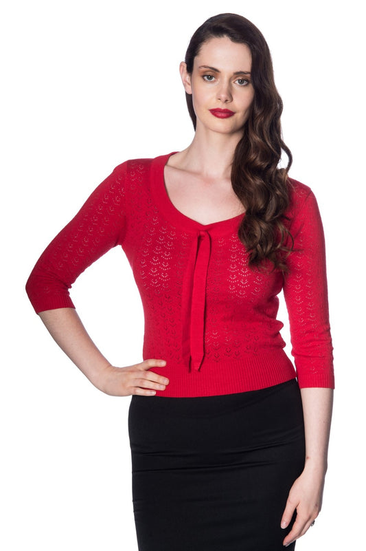 Pointelle Jumper rot