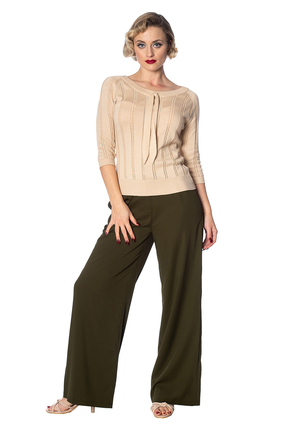 Belle Bow Pulli beige