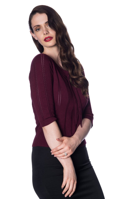 Belle Bow Pulli burgundy