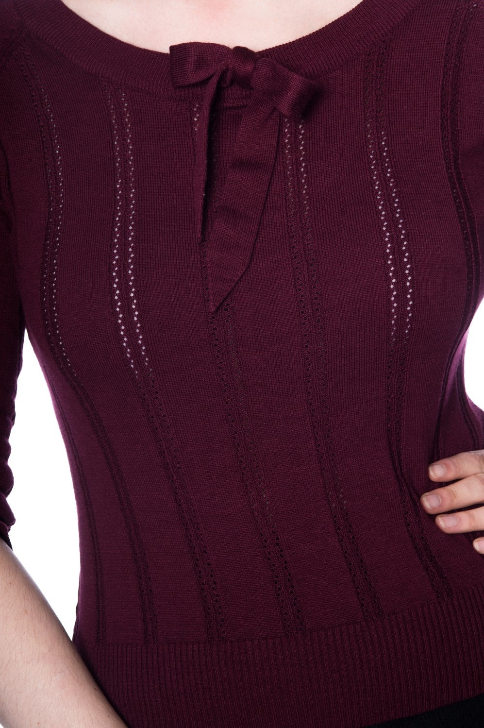Belle Bow Pulli burgundy