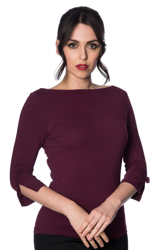 Oonagh Basic Top burgundy