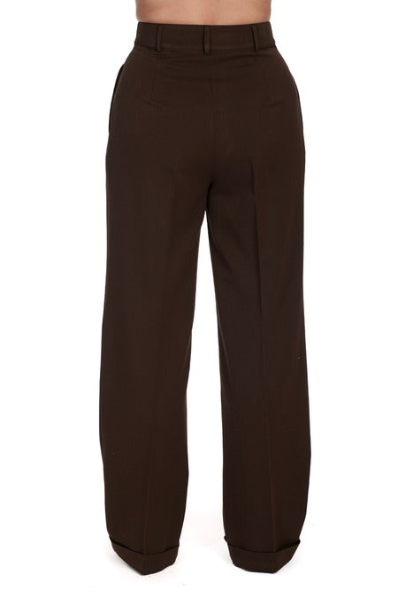 Etta James 40s Trousers - braune Marlene Hose