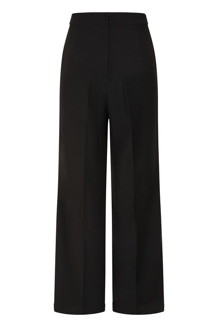 Mila Trousers - Retro High Waist Hose in schwarz