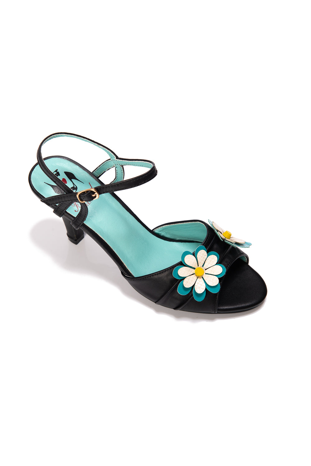 Dazed Blossom Sandale in schwarz und mustard