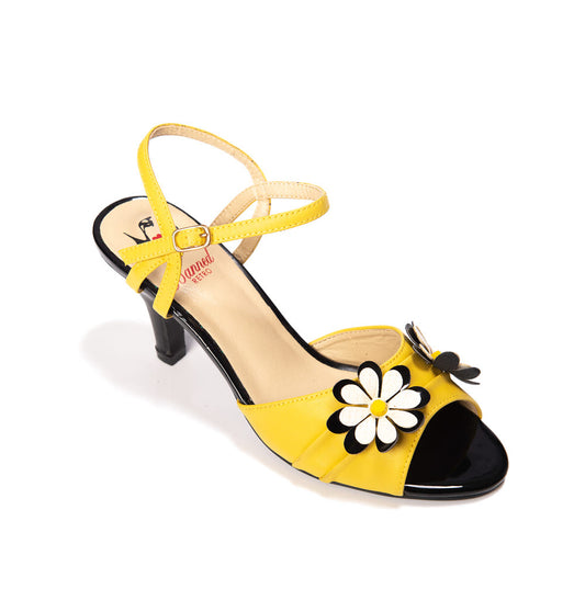 Dazed Blossom Sandale in schwarz und mustard