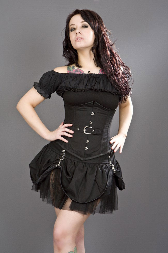 Candy Taillen-Korsett Twill in schwarz und braun