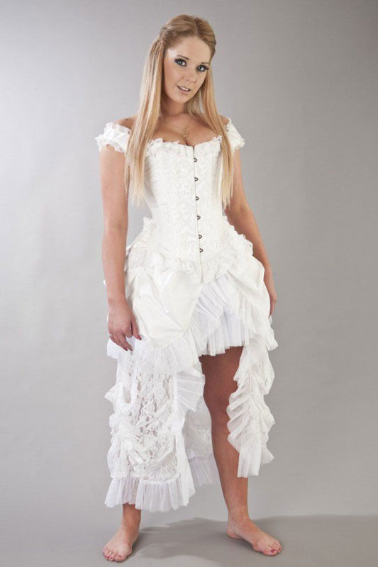 Duchess Korsett Brokat weiß