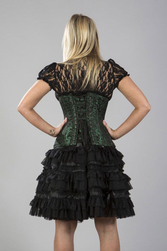 Victorian Unterbrust Korsett Brokat grün