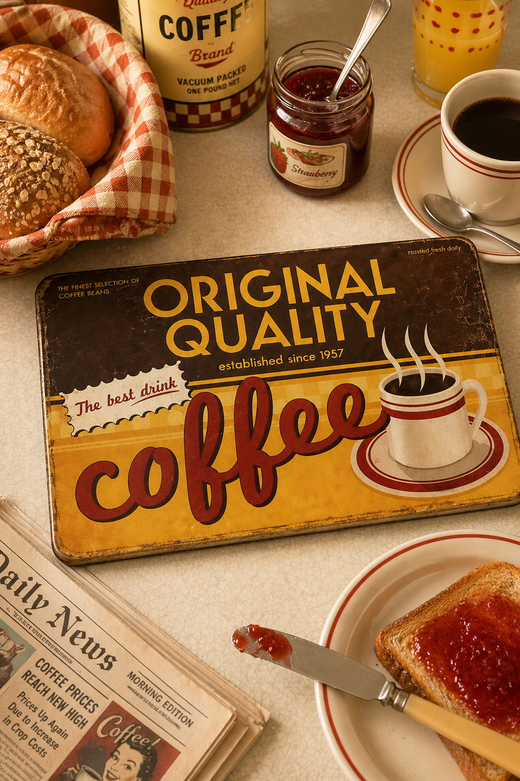 Retro Küchenbrettchen Coffee