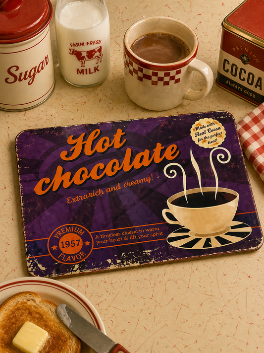 Retro Küchenbrettchen Hot Chocolate