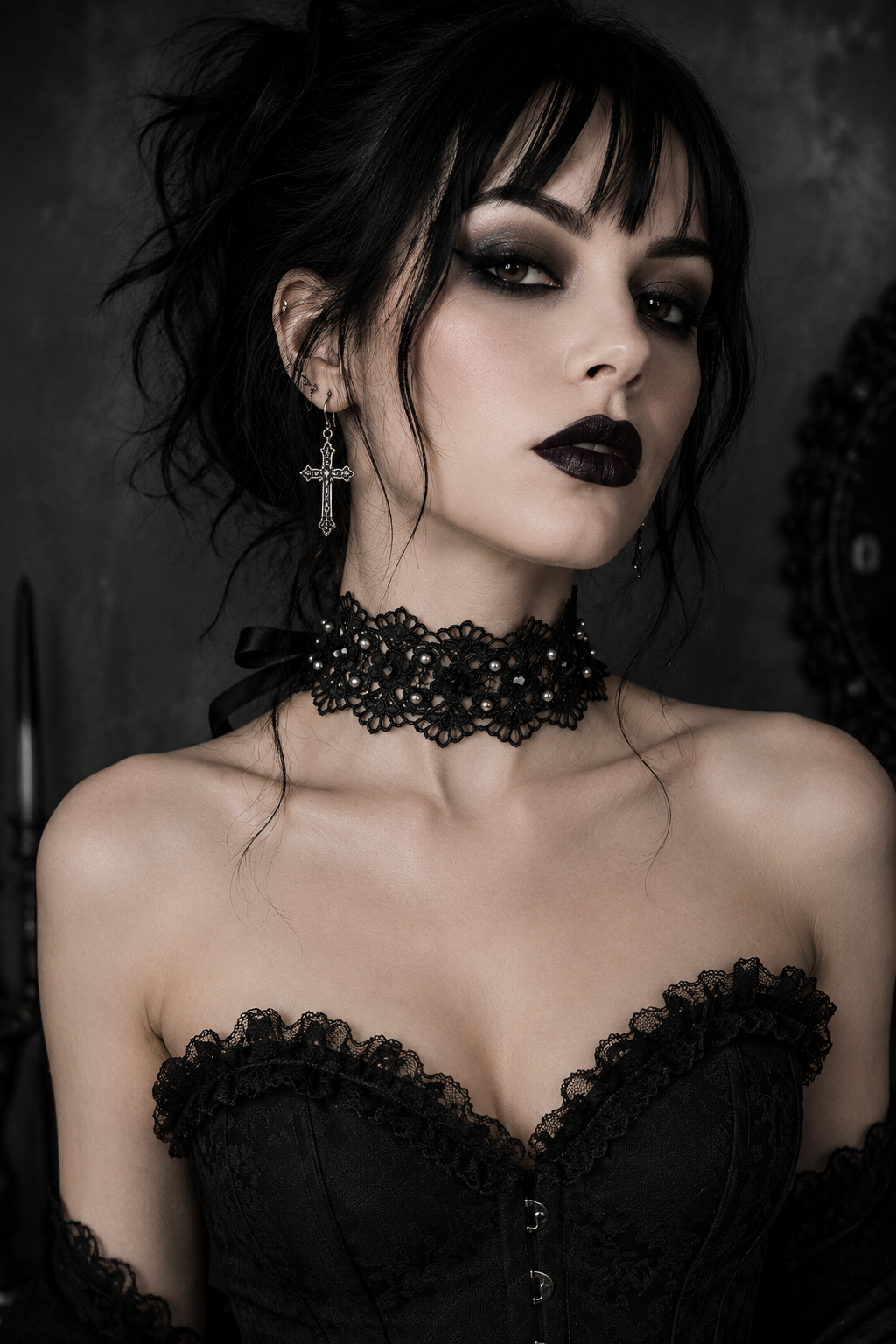 Halsband mit Perlen und Strass