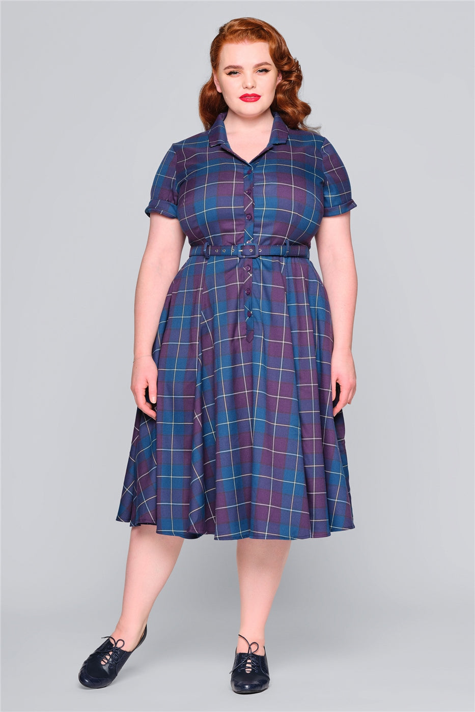 Caterina Mermaid Check Vintage Kleid