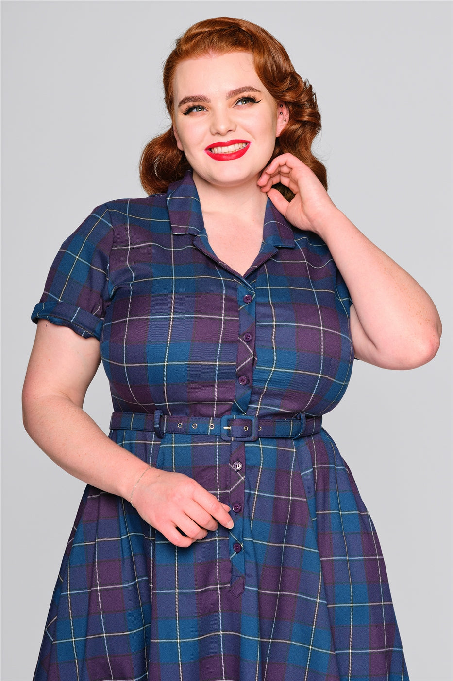 Caterina Mermaid Check Vintage Kleid