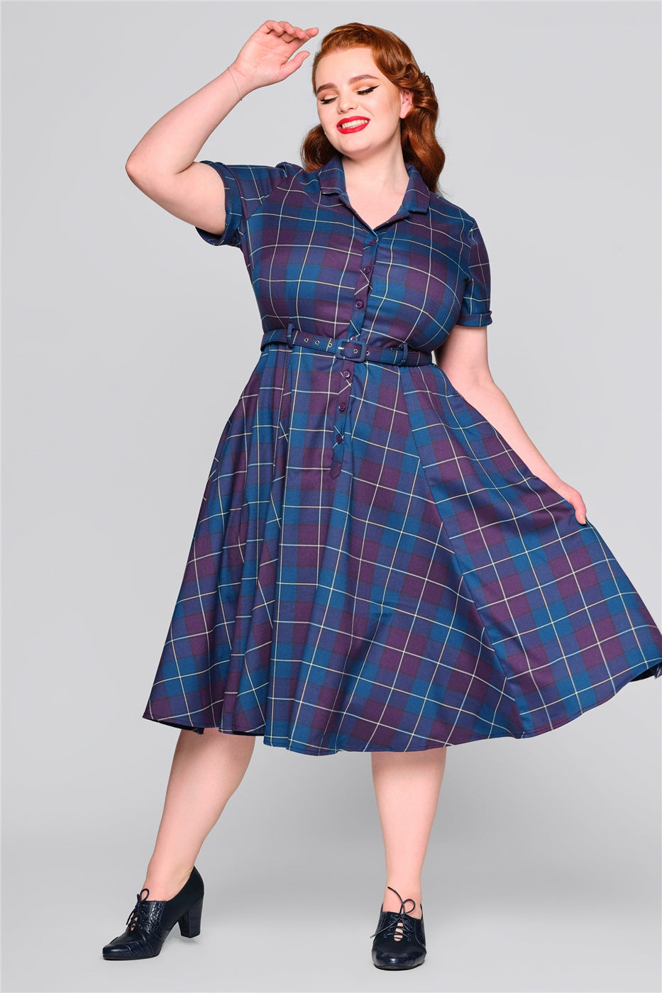 Caterina Mermaid Check Vintage Kleid